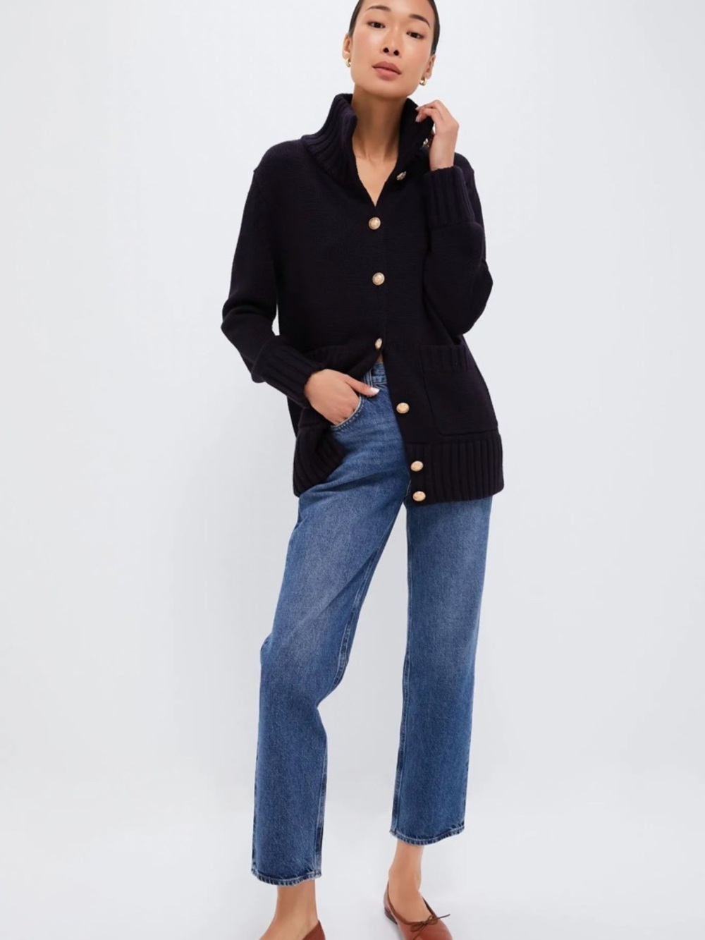 NWOT Never Worn Tuckernuck Navy Wool Blend Hudson Cardigan — Size Small